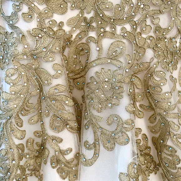 Beautiful Gold and White Prom or Formal Dress - Picture 4 of 6